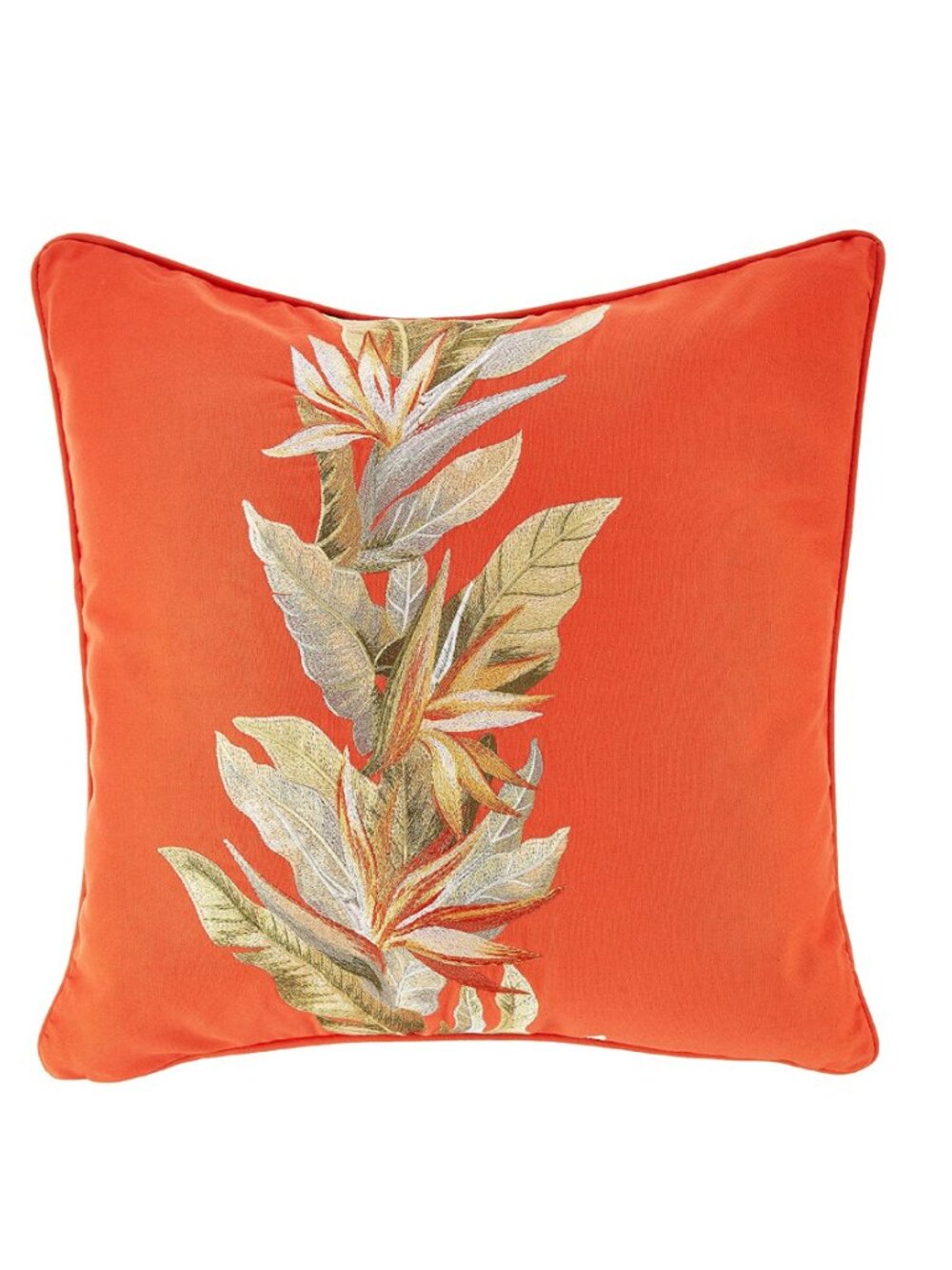 new 20-inch Square Tommy Bahama Embroidered BIRDS OF PARADISE Accent Pillow